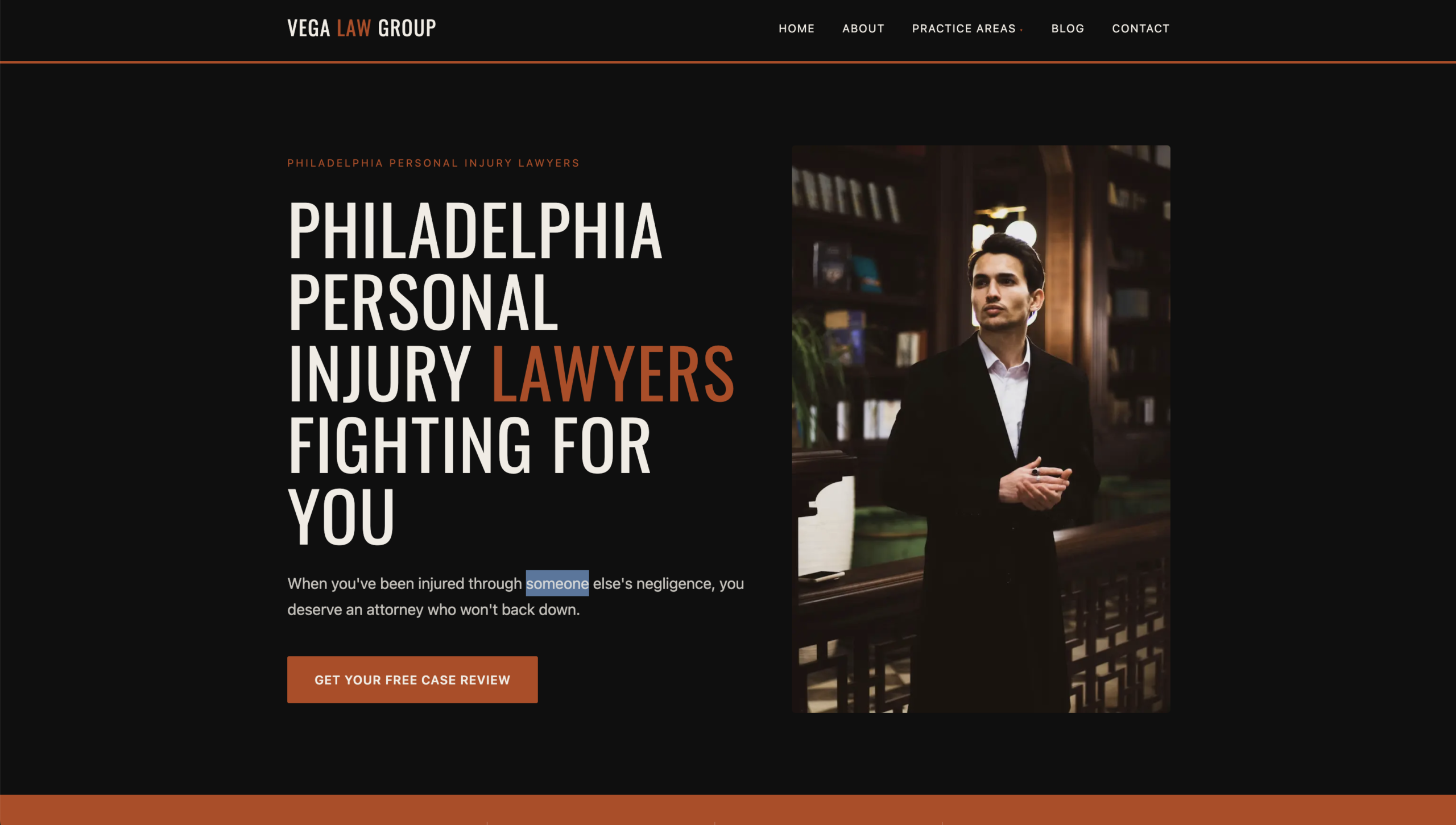 Vega Law Group website homepage